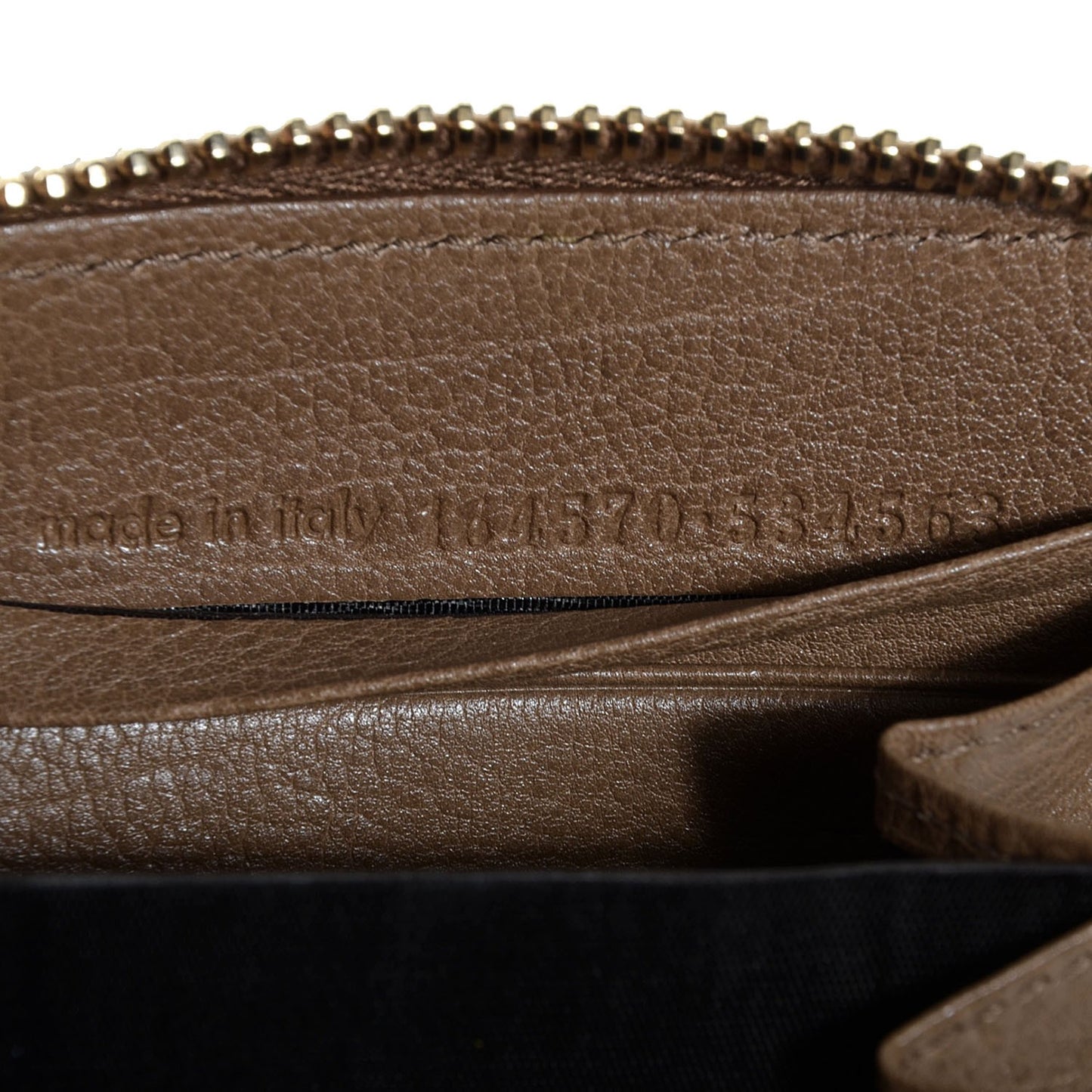 Calfskin Muse Zip Around Wallet Dark Beige