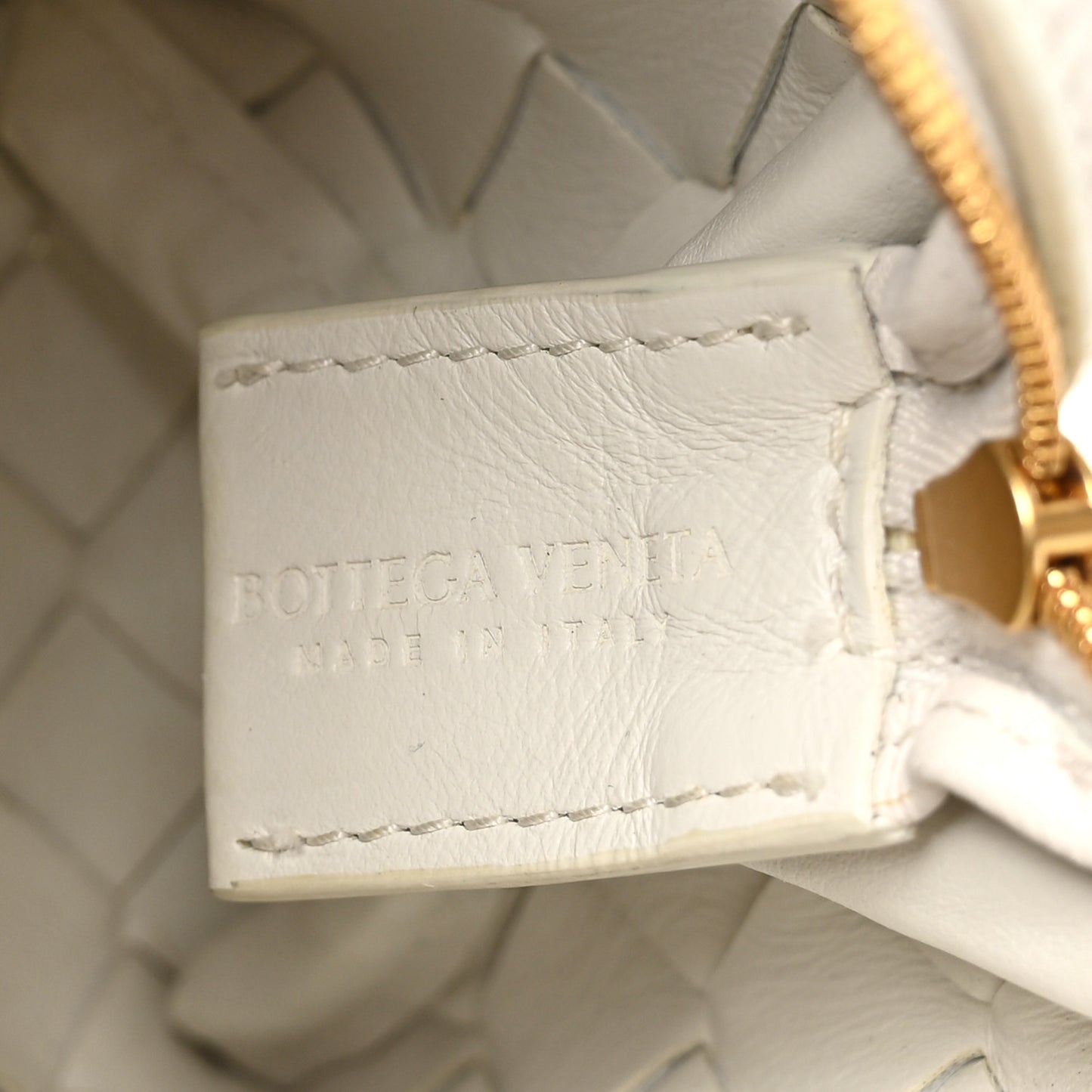 Nappa Intrecciato Mini Loop Camera Bag White