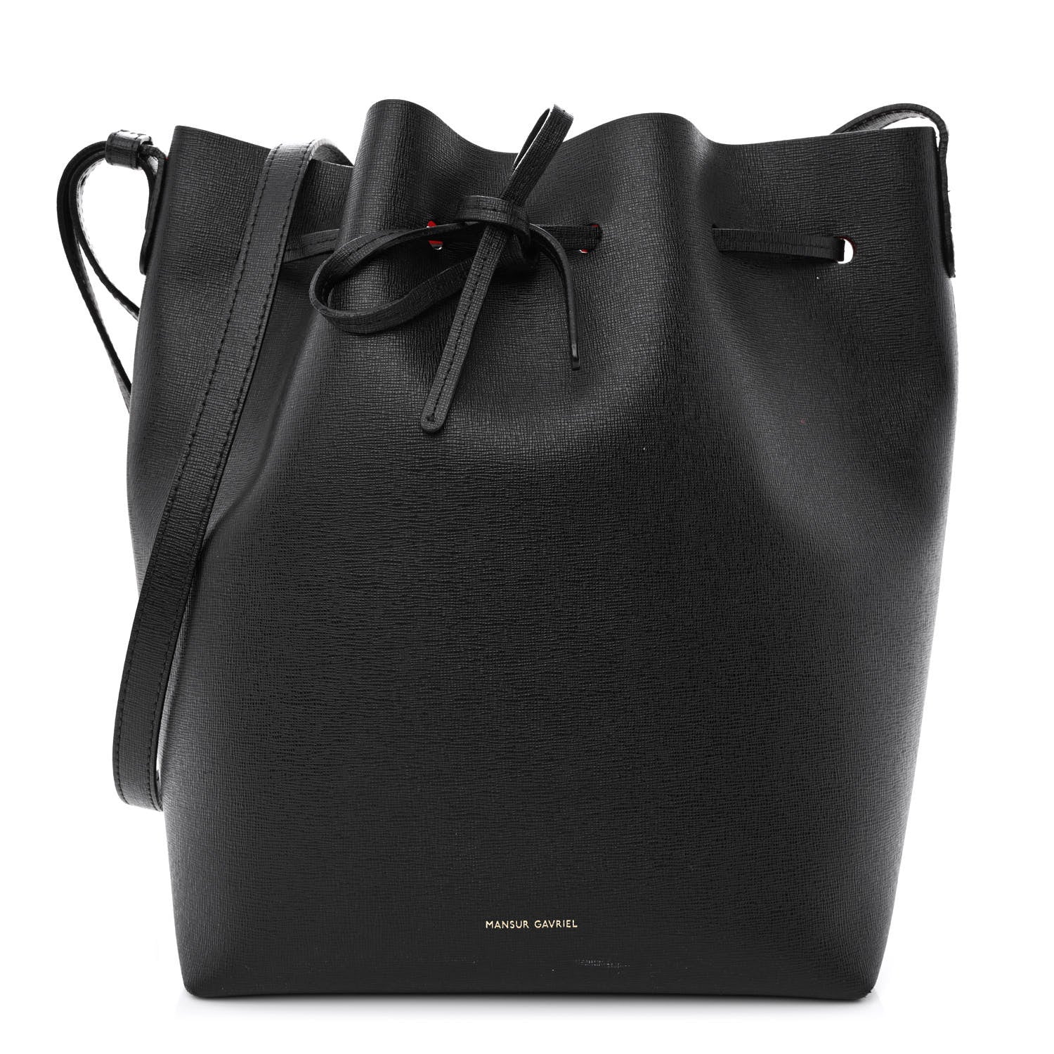Mansur Gavriel Saffiano Bucket Bag Black Flamma 1 of 15
