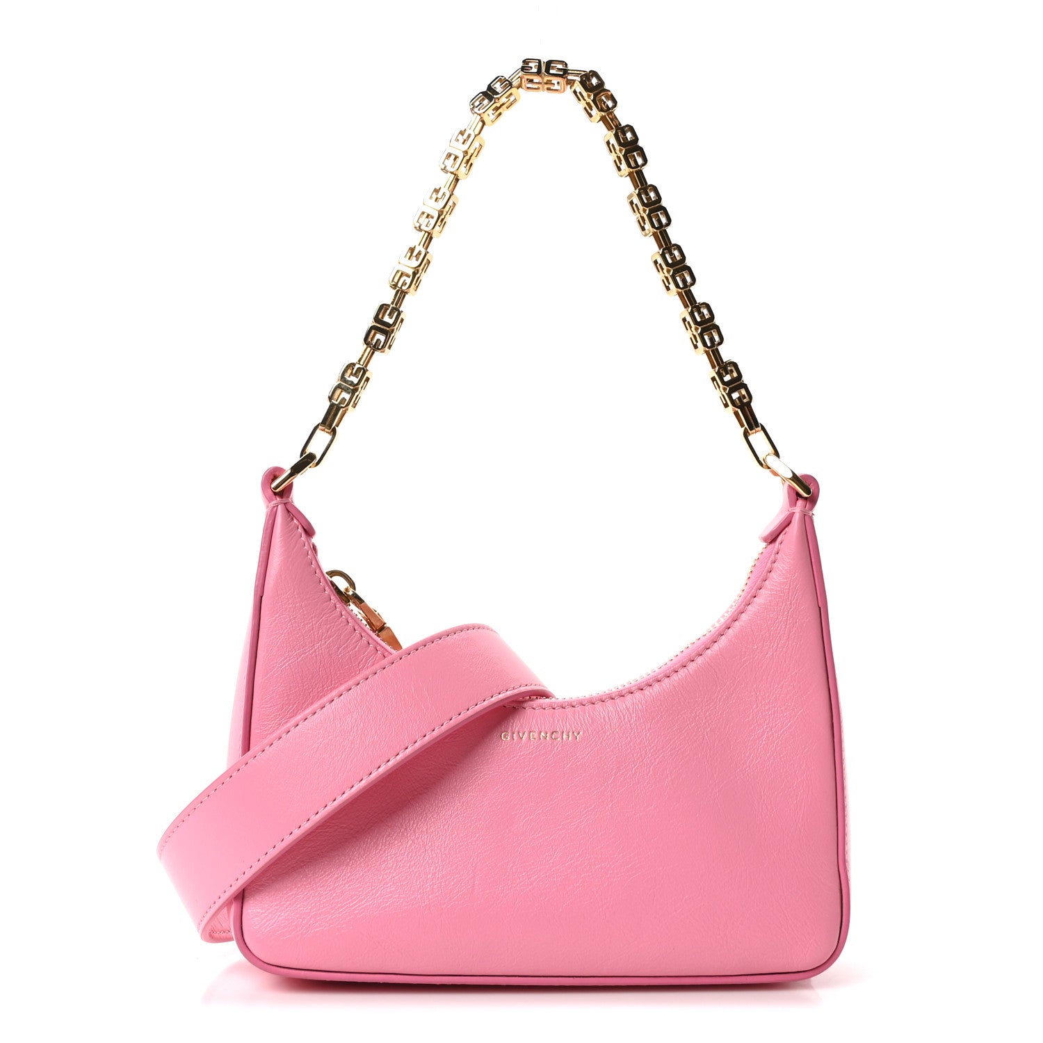 Givenchy Smooth Calfskin Mini Moon Cut Out Shoulder Bag Bright Pink 1 of 10