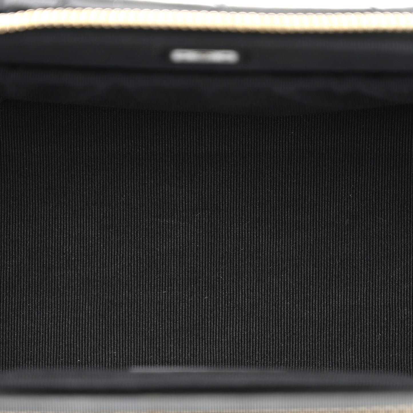 Lambskin Quilted Polly Pocket East West Top Vanity With Chain Black
