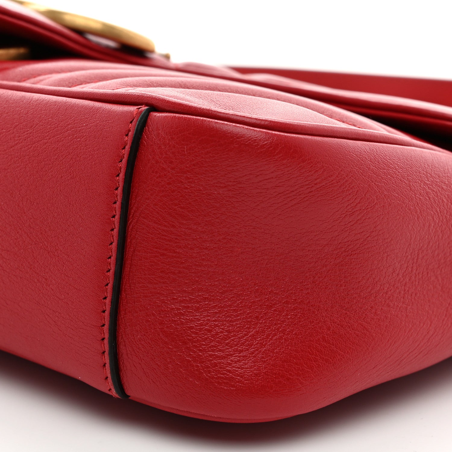Gucci Calfskin Matelasse Small GG Marmont Shoulder Bag Hibiscus Red 10 of 10