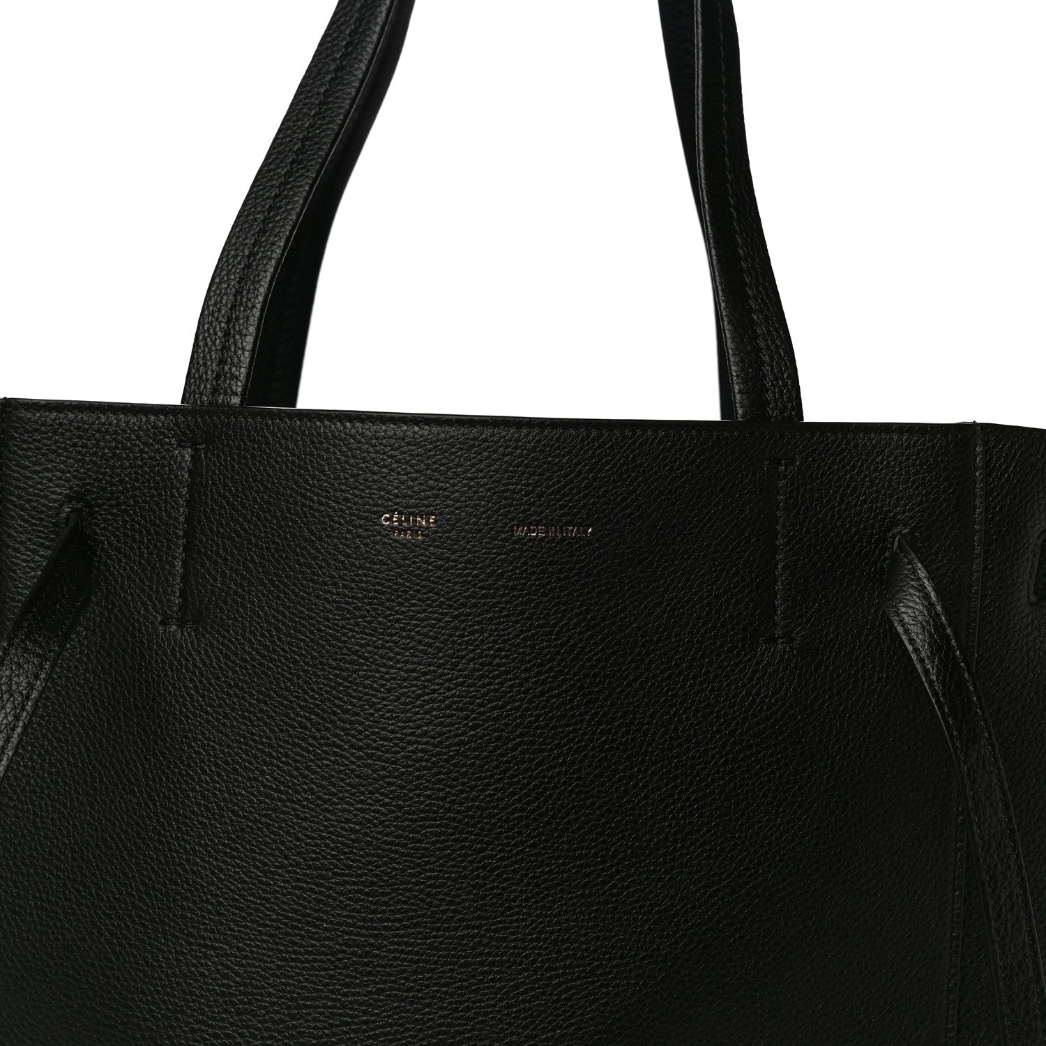 Celine Soft Grained Calfskin Small Belt Cabas Phantom Black 7 of 10