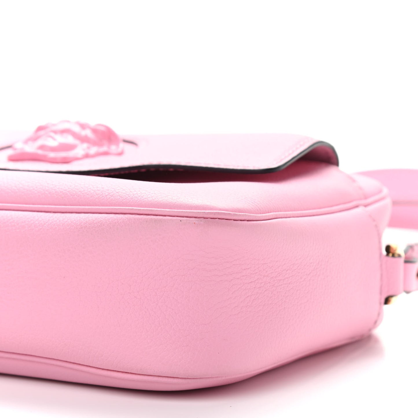 Grained Calfskin Medusa Camera Bag Pink