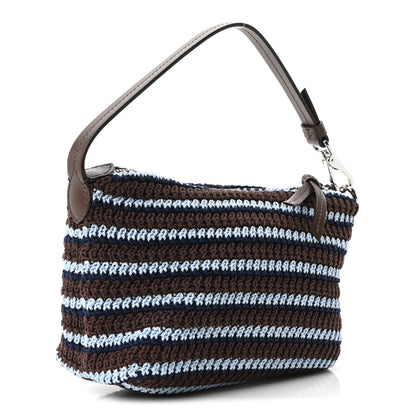 Miu Miu Fabric Crochet Mini Spirit Bag Cacao Celeste 2 of 9