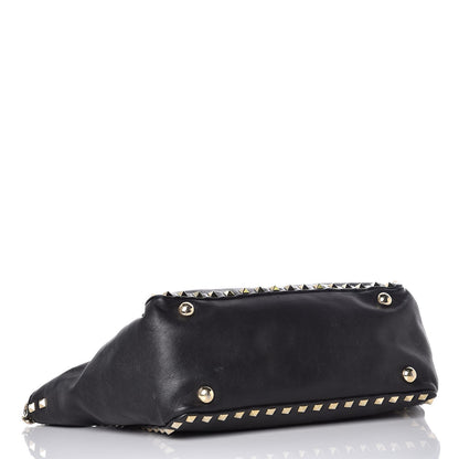 Valentino Garavani Vitello Small Rockstud Tote Black 4 of 8