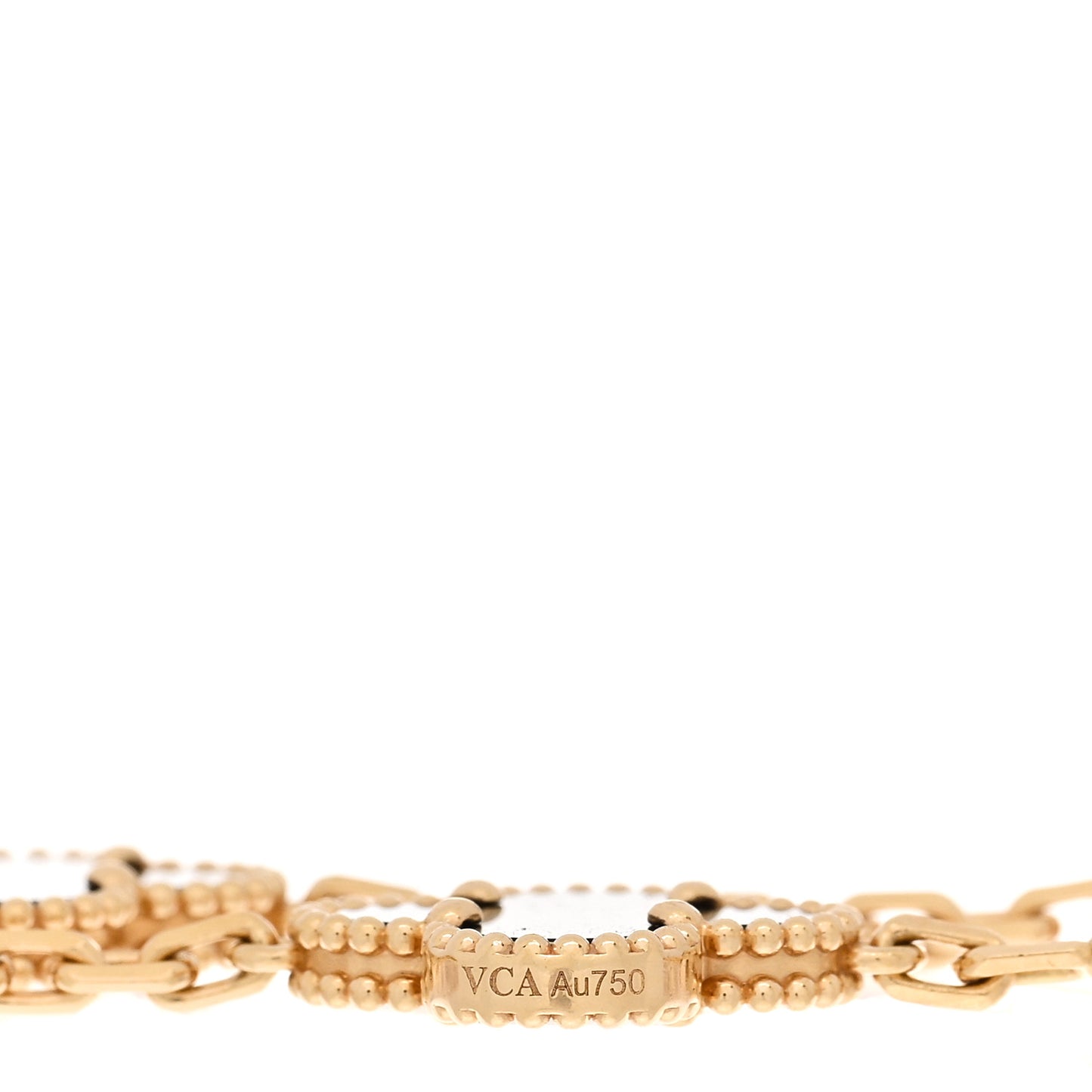 18K Yellow Gold Black Onyx 5 Motifs Vintage Alhambra Bracelet