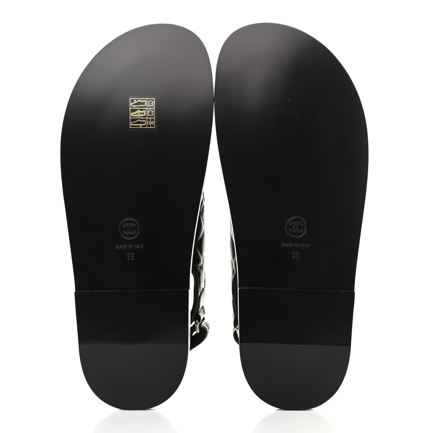 Chanel Lambskin Velcro Dad Sandals 39 Black 4 of 4