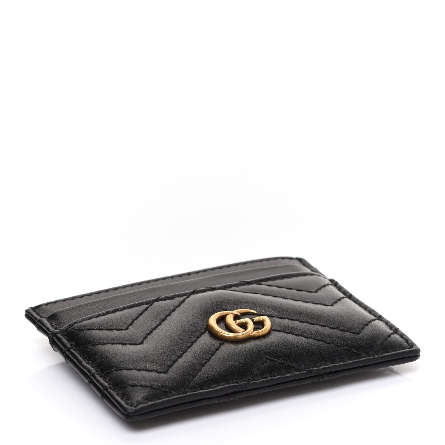Gucci Calfskin Matelasse GG Marmont Card Holder Black 4 of 8