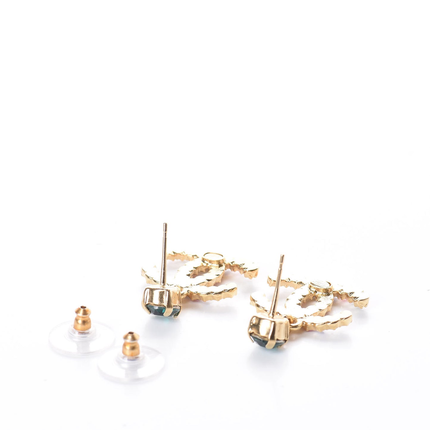 Crystal Over The Rainbow CC Drop Earrings Gold Multicolor
