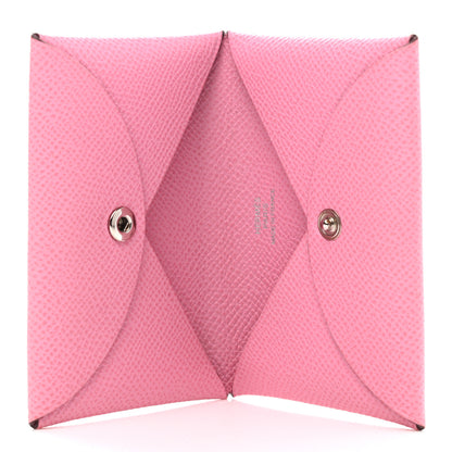 Hermes Epsom Calvi Card Case 5P Pink 5 of 8