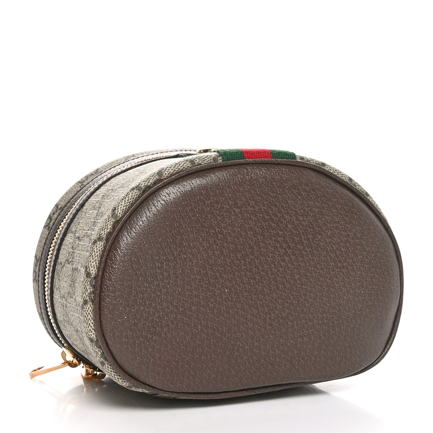 Gucci GG Supreme Monogram Textured Calfskin Web Ophidia Vanity Cosmetic Case Beige Ebony New Acero 4 of 10