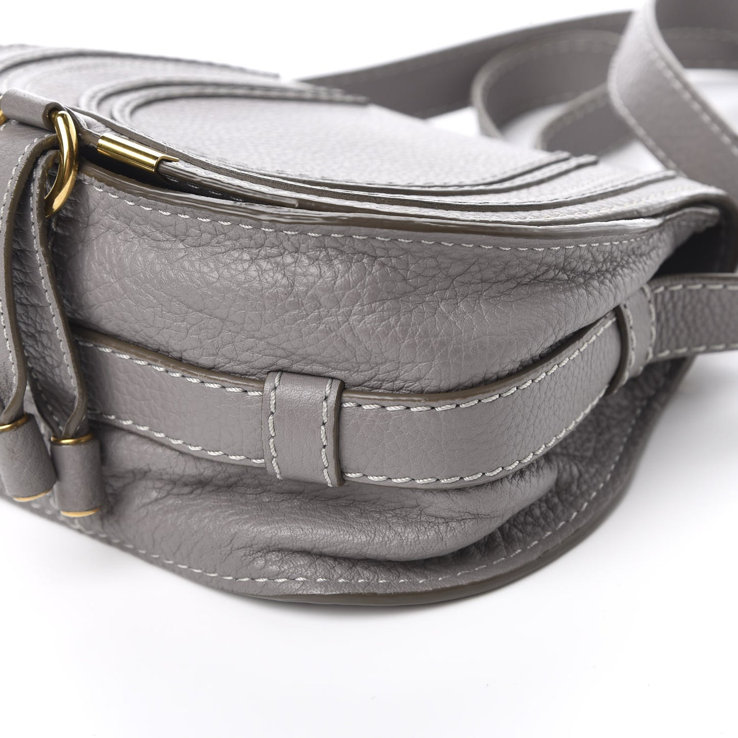 Calfskin Mini Marcie Round Crossbody Bag Cashmere Grey