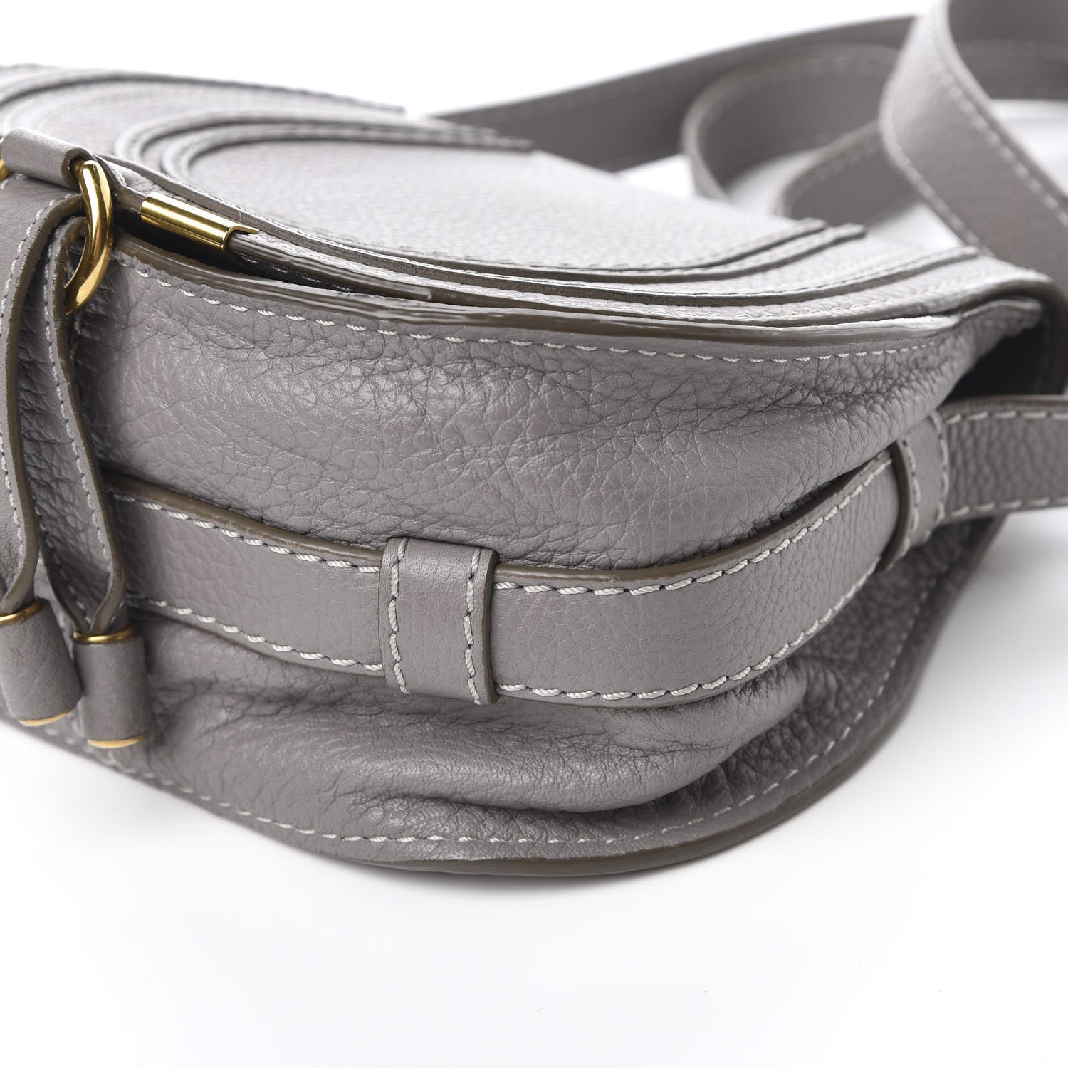 Chloe Calfskin Mini Marcie Round Crossbody Bag Cashmere Grey 9 of 10