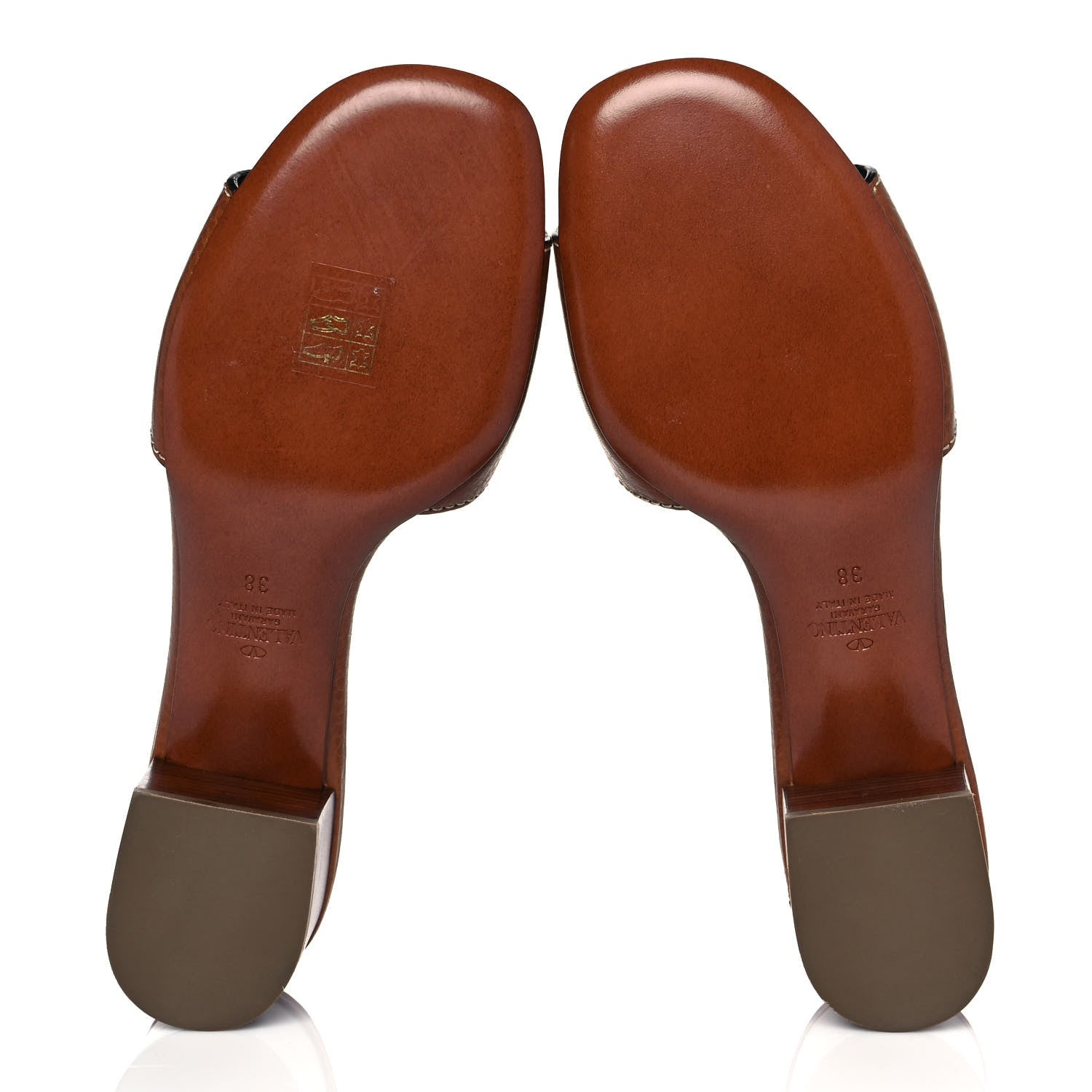 Valentino Garavani Grainy Cowhide VLogo 45mm Slide Sandals 38 Cuoio 5 of 10