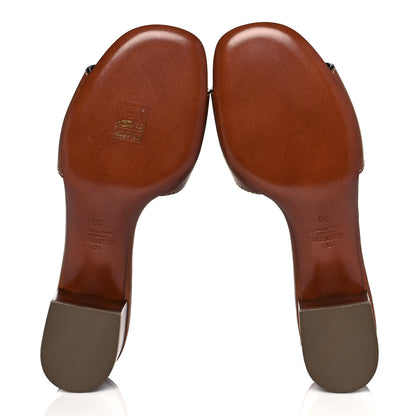 Valentino Garavani Grainy Cowhide VLogo 45mm Slide Sandals 38 Cuoio 5 of 10