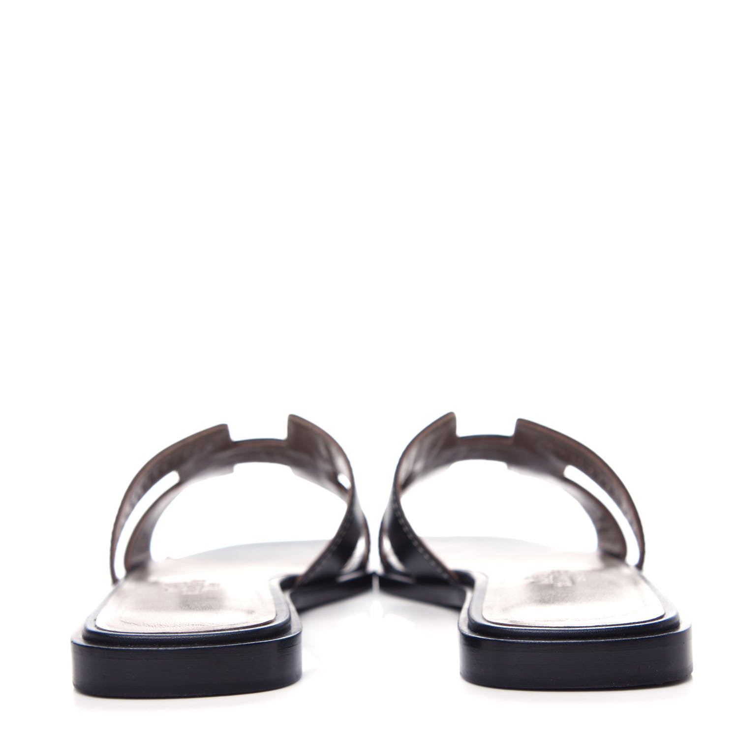 Hermes Box Calfskin Oran Sandals 36.5 Black 7 of 10
