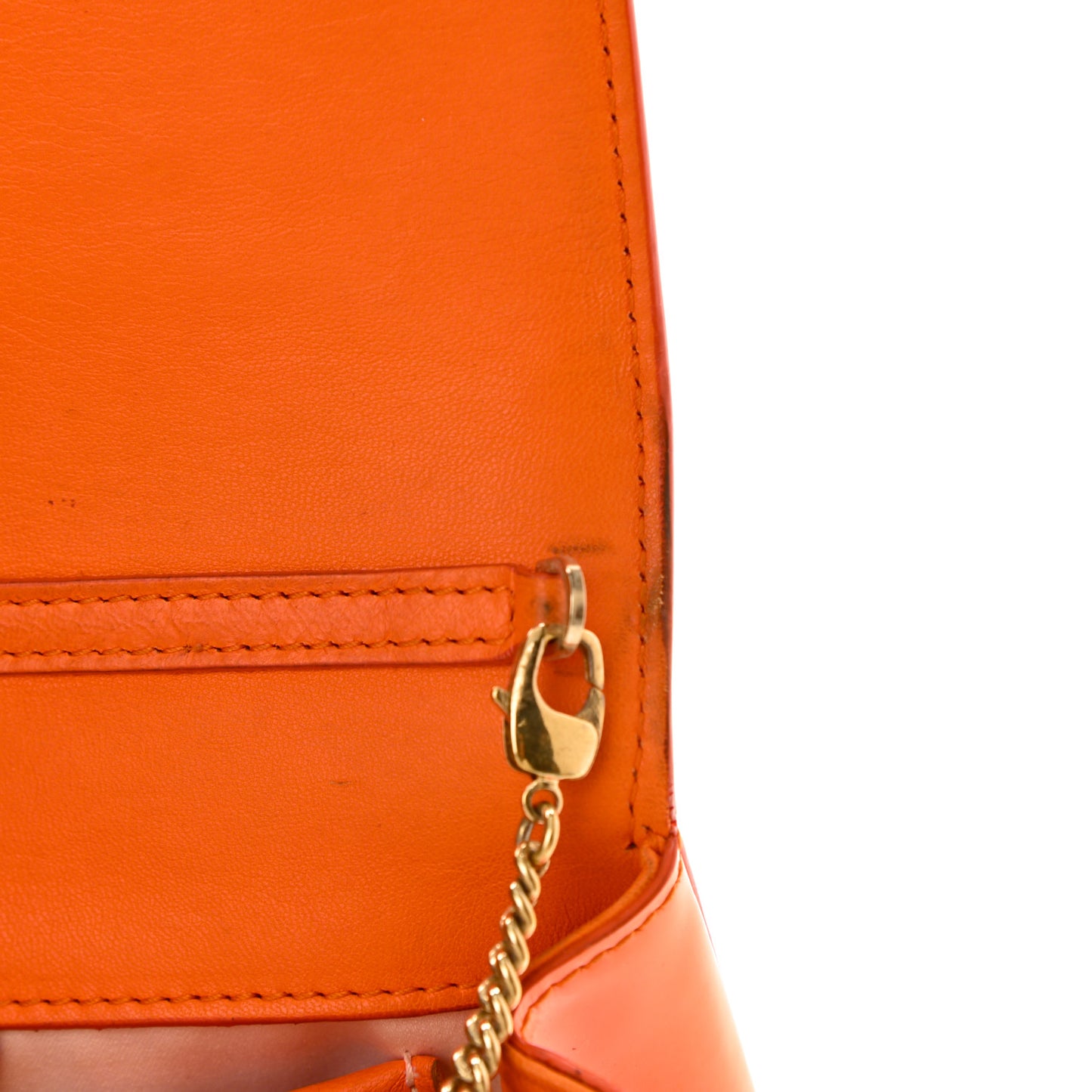 Patent Palazzo Medusa Chain Evening Bag Orange