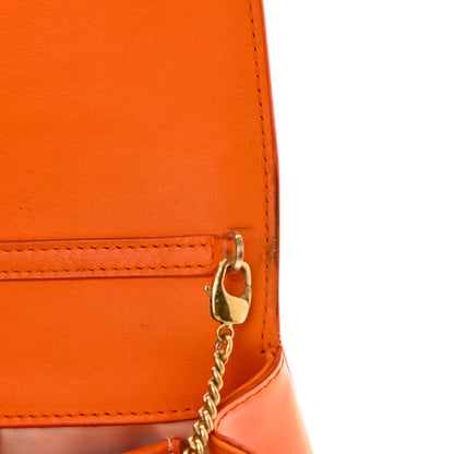 Versace Patent Palazzo Medusa Chain Evening Bag Orange 12 of 13