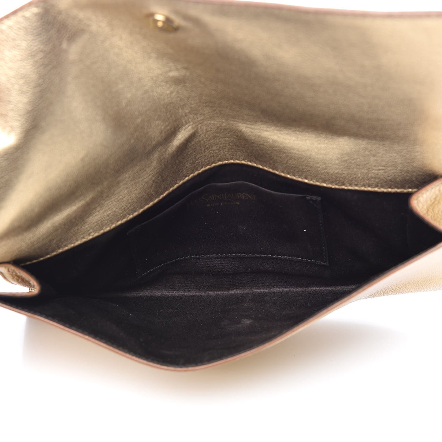 Metallic Goatskin Small Belle De Jour Clutch Gold