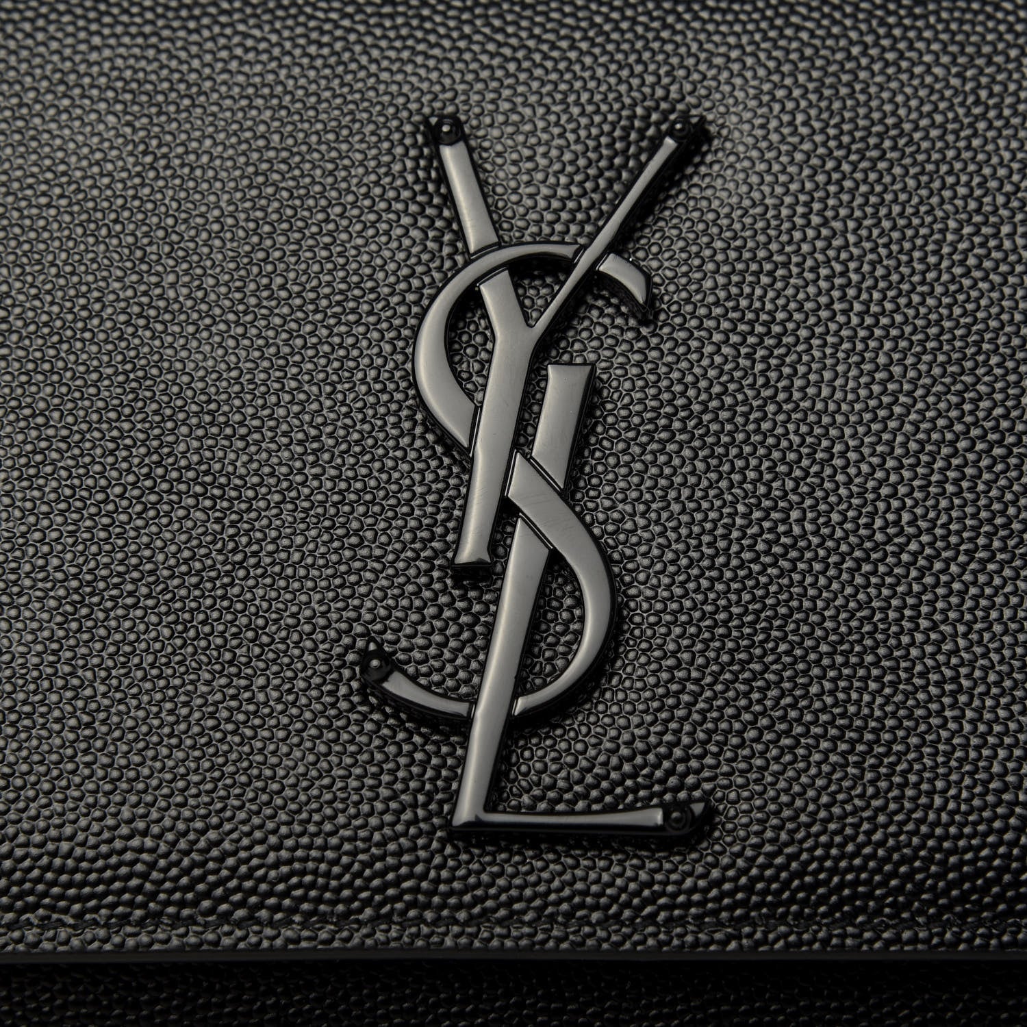 Saint Laurent Grain De Poudre Monogram Cassandre Clutch Black 15 of 17