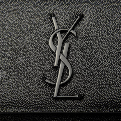 Saint Laurent Grain De Poudre Monogram Cassandre Clutch Black 15 of 17