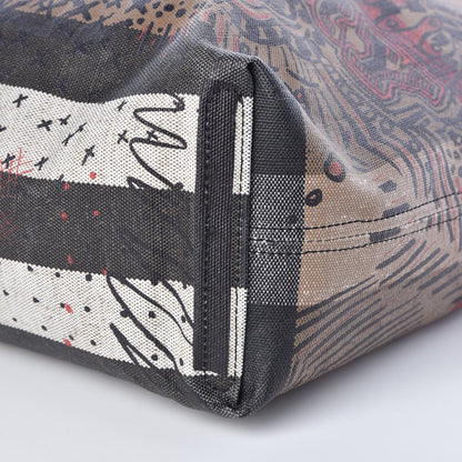 Burberry Coated Canvas Mega Check Medium Doodle Tote Black 9 of 9