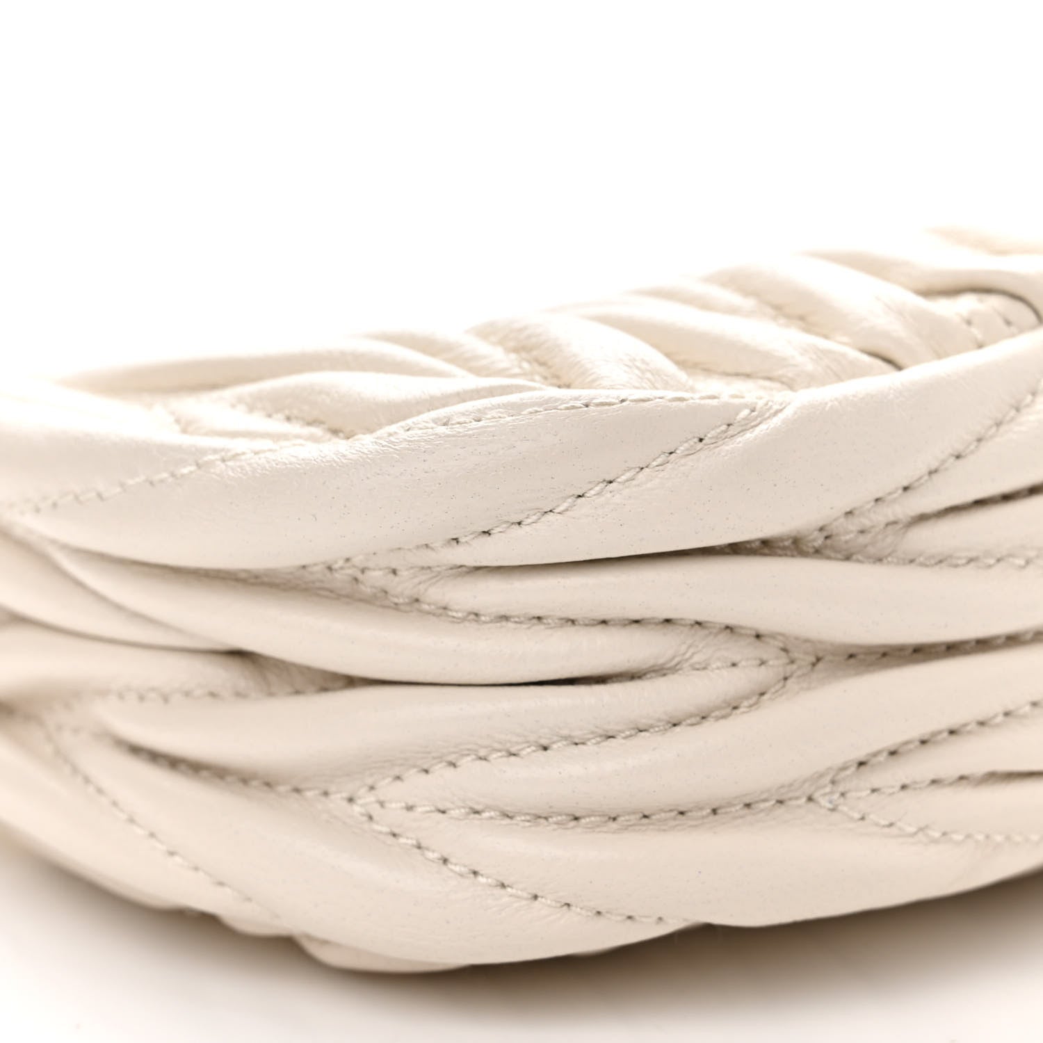 Miu Miu Nappa Matelasse Micro Wander Hobo White 8 of 10