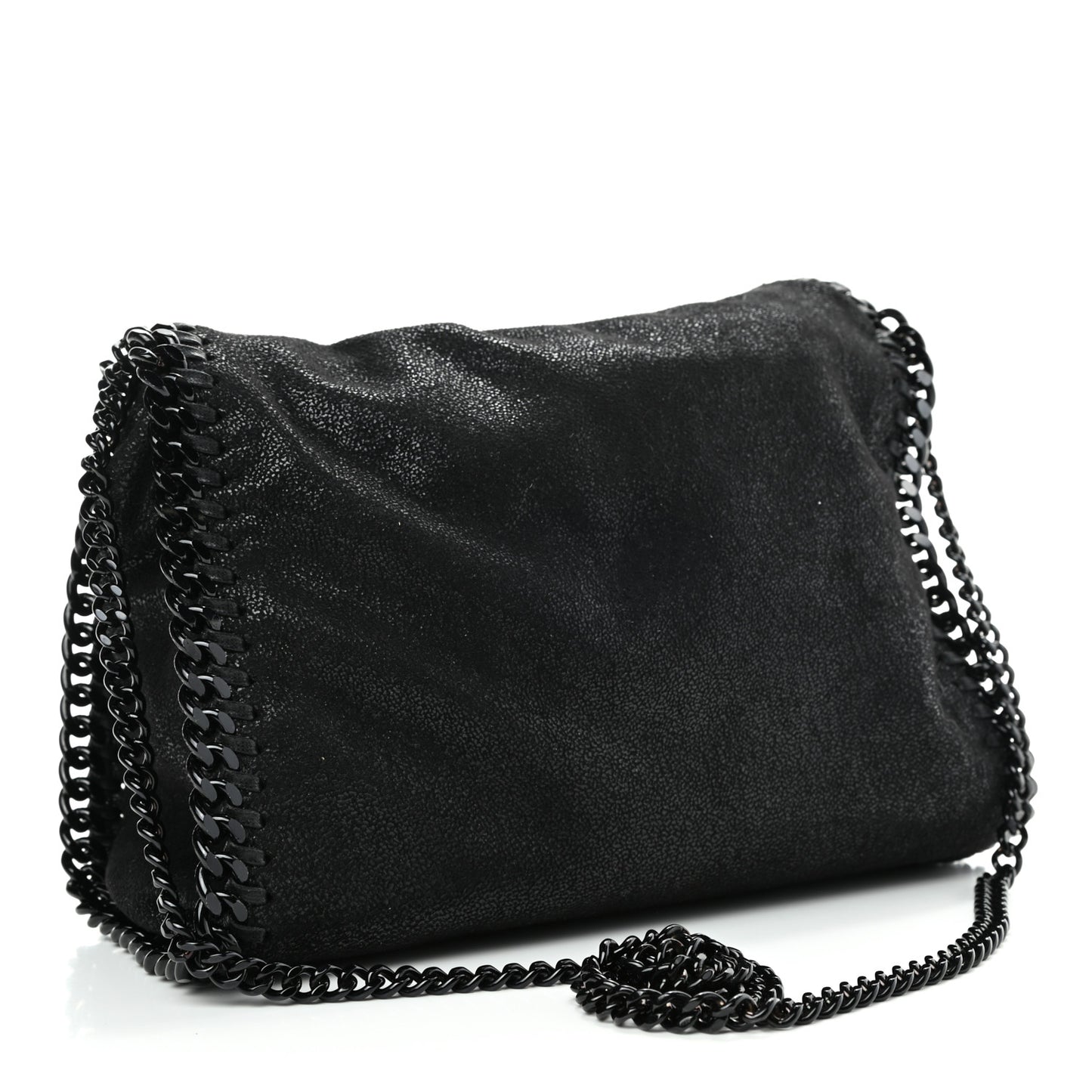 Shaggy Deer Mini Falabella Fold Over Tote Black
