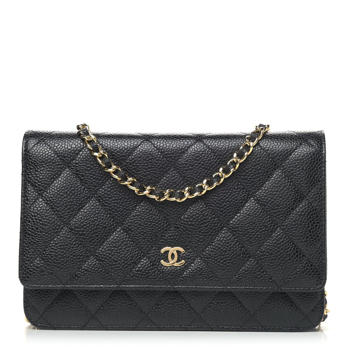 Caviar Quilted Wallet On Chain WOC Black