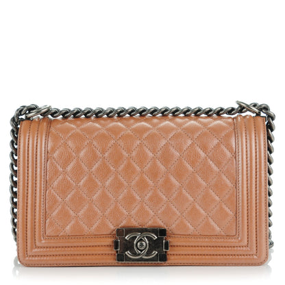 Chanel Iridescent Goatskin Quilted Medium Boy Flap Copper 1 of 7