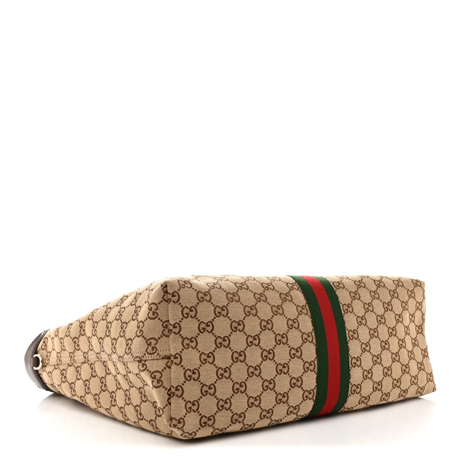 Gucci GG Monogram Web Large Giglio Tote Beige Brown 5 of 13