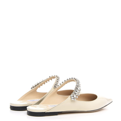 Jimmy Choo Patent Crystal Bing Mule Flats 39 Ivory 4 of 7