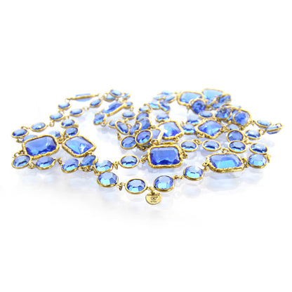 Chanel Crystal Sautoir Necklace Sapphire Blue 3 of 3