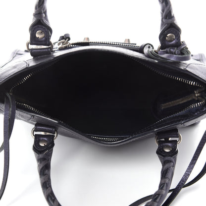 Balenciaga Metallic Agneau Classic Silver Hardware Mini City Maree 5 of 10