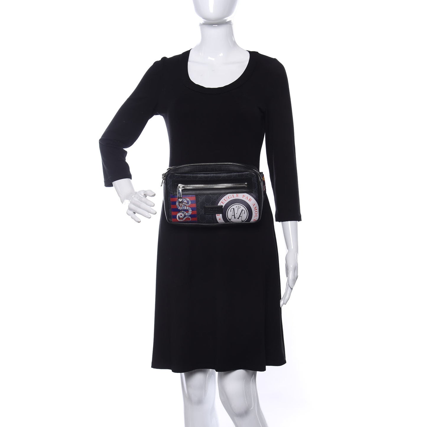 GG Supreme Monogram Night Courrier Belt Bag Black Multicolor