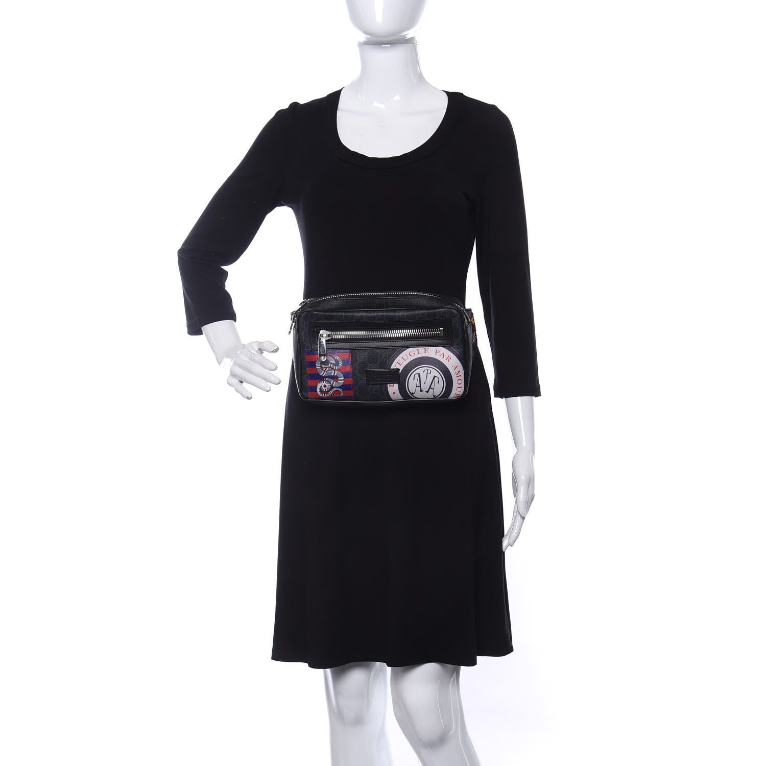 Gucci GG Supreme Monogram Night Courrier Belt Bag Black Multicolor 2 of 11