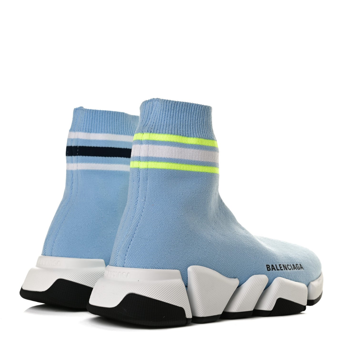 Technical 3D Recycled Knit Striped Womens Speed 2.0 Sneakers 37 Airy Blue Navy Fluorescent Yellow