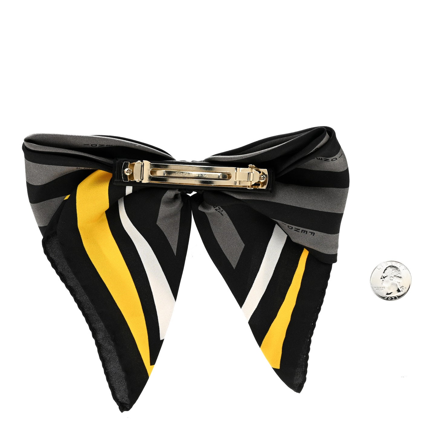 Silk Bow Hair Clip Black Grey