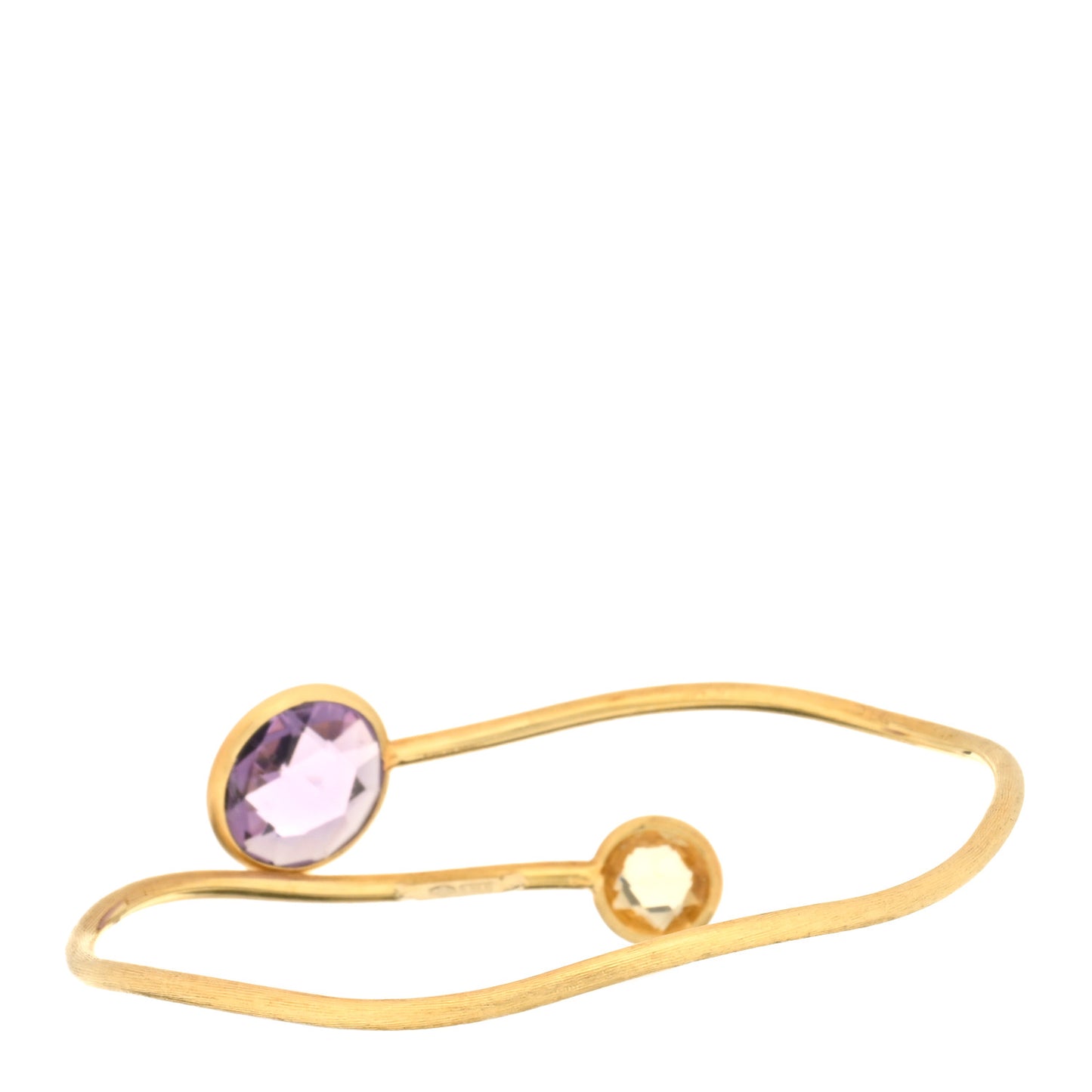 18K Yellow Gold Amethyst Citrine Jaipur Crossover Bangle Bracelet