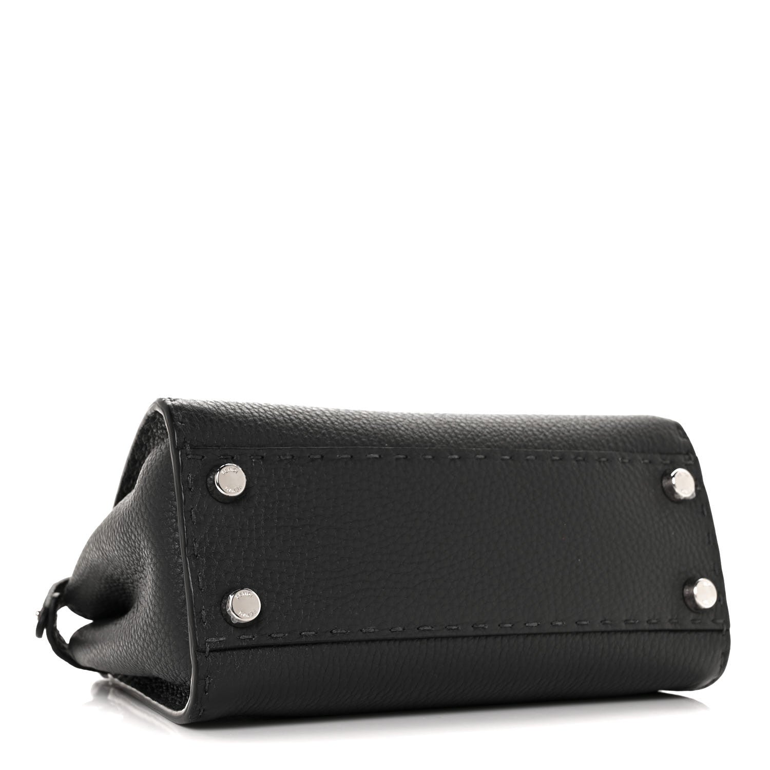 Fendi Cuoio Romano Selleria Bi-Color Mini Peekaboo Iconic Satchel Asfalto Latte 4 of 8
