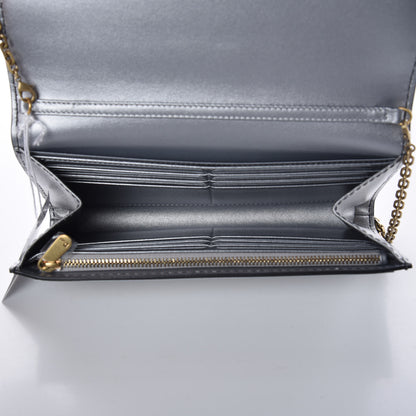 Christian Dior Metallic Calfskin J'adior Croisiere Chain Wallet Graphite 7 of 10