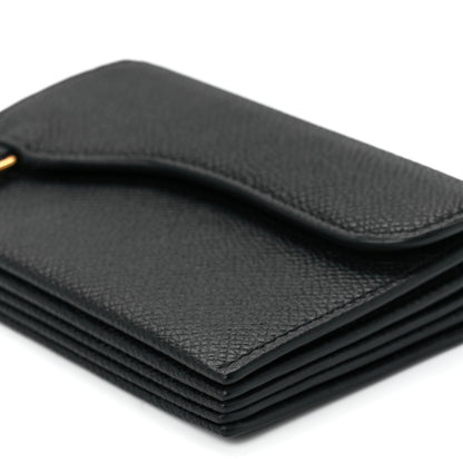Christian Dior Grained Calfskin Saddle 5-Gusset Card Holder Black 11 of 11
