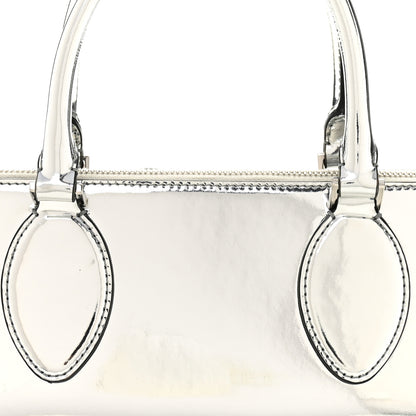 Valentino Garavani Mirror Calfskin Rockstud East West Top Handle Bag Silver 6 of 9