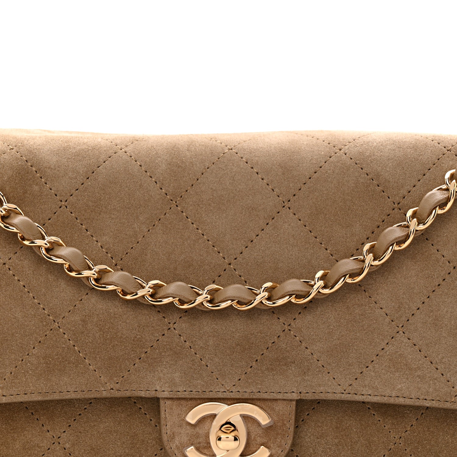 Chanel Suede Calfskin Small Souplissimo Maxi Flap Dark Beige 8 of 11