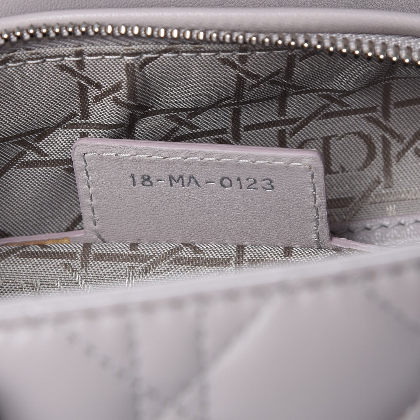 Lambskin Cannage Large Lady Dior Light Grey