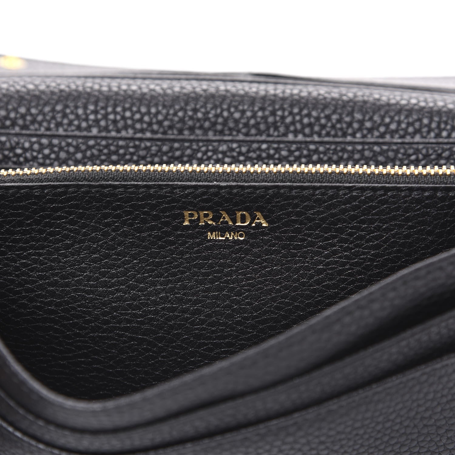 Prada Vitello Daino Continental Flap Wallet Black 6 of 7