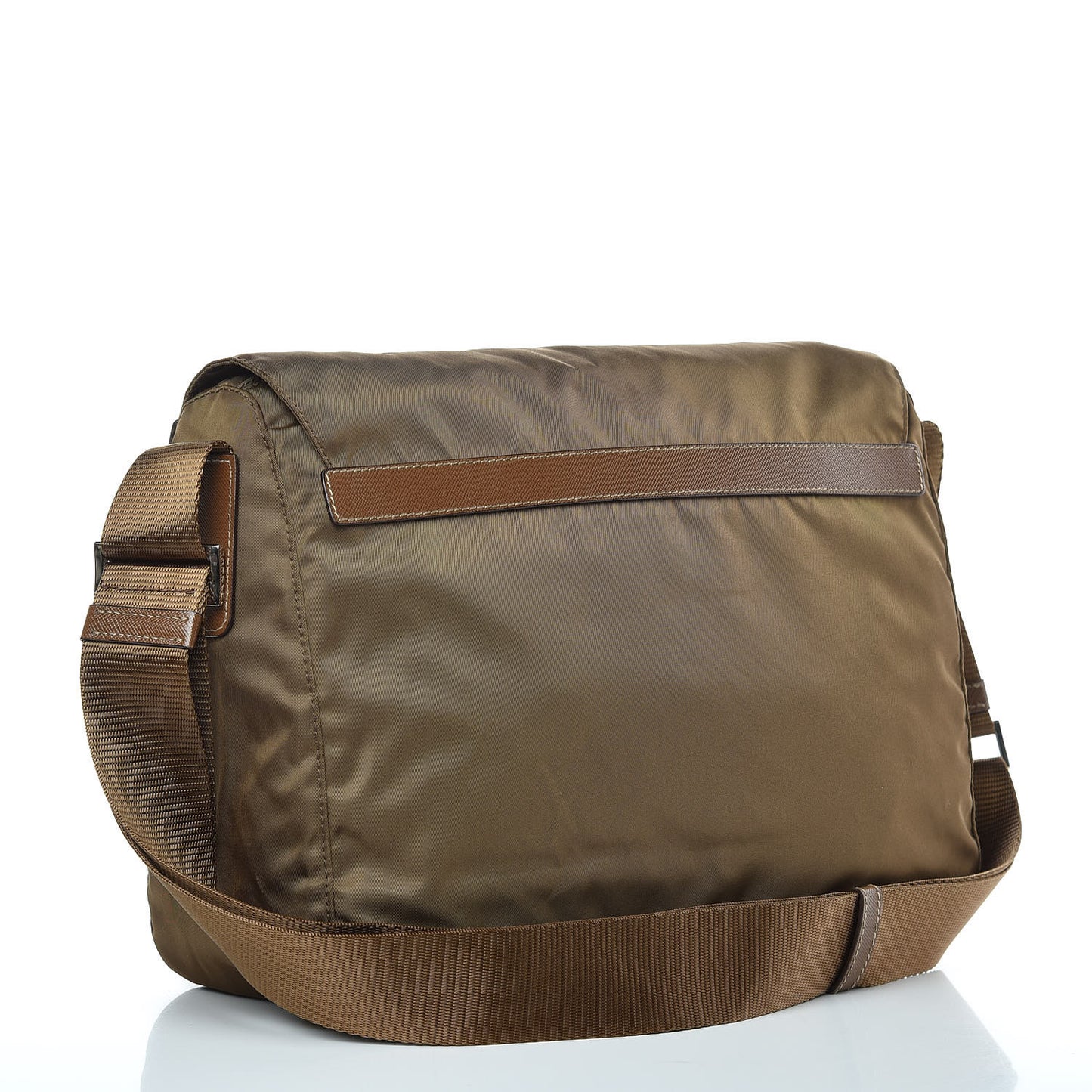 Tessuto Nylon Saffiano Vela Messenger Bag Bruciato