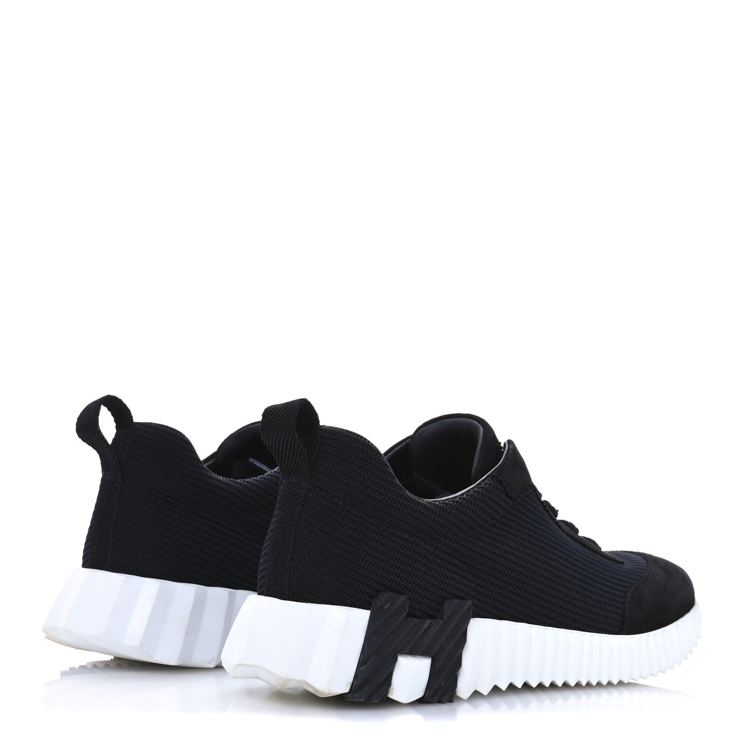 Hermes Goatskin Suede Goatskin Bouncing Sneakers 38 Black 5 of 9