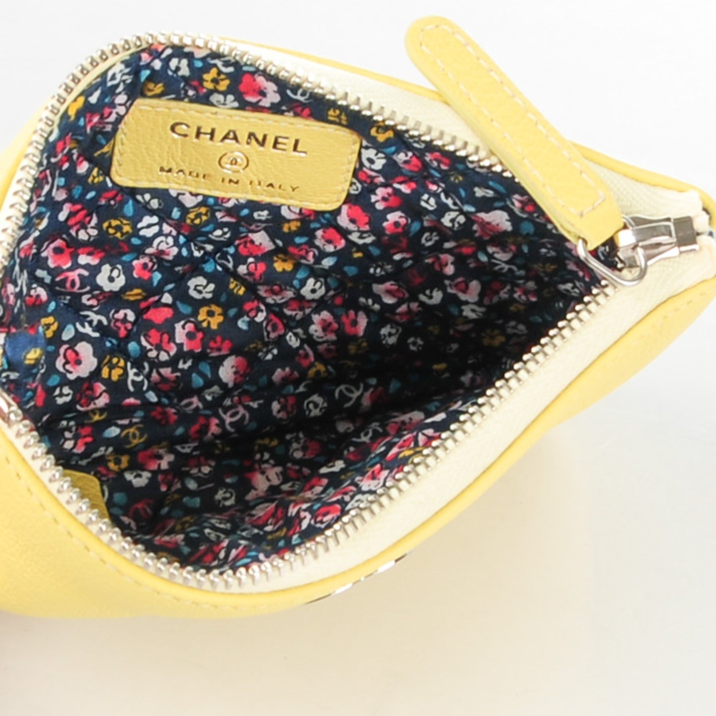 Goatskin Small Cosmetic Case Yellow